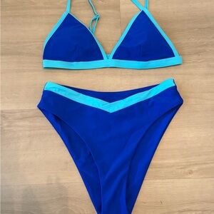 Blue and Light Blue Women's Bikini Set